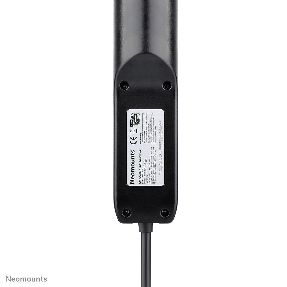 Neomounts DS22-840BL6 Multipresa da tavolo con morsetto e porte USB-C e USB-A - ricarica rapida